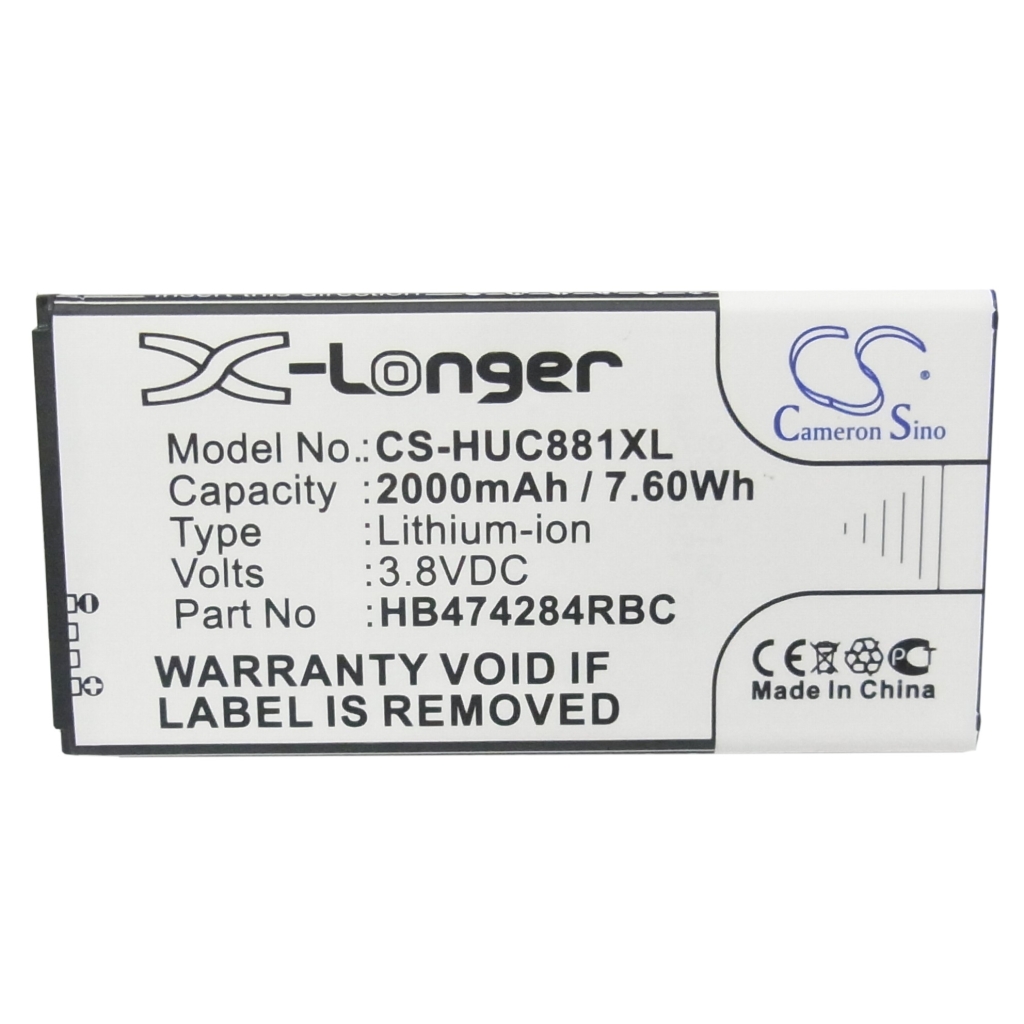 Compatibele batterijvervanging voor Huawei HB474284RBC