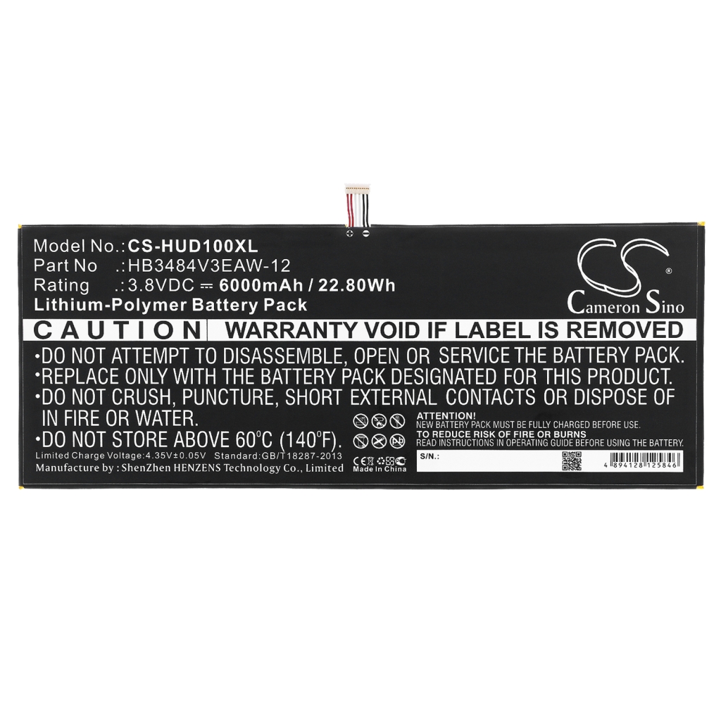 Tablet batterijen Huawei CS-HUD100XL