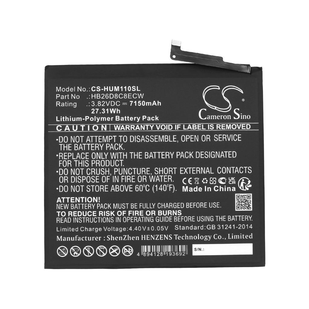 Compatibele batterijvervanging voor Huawei HB26D8C8ECW