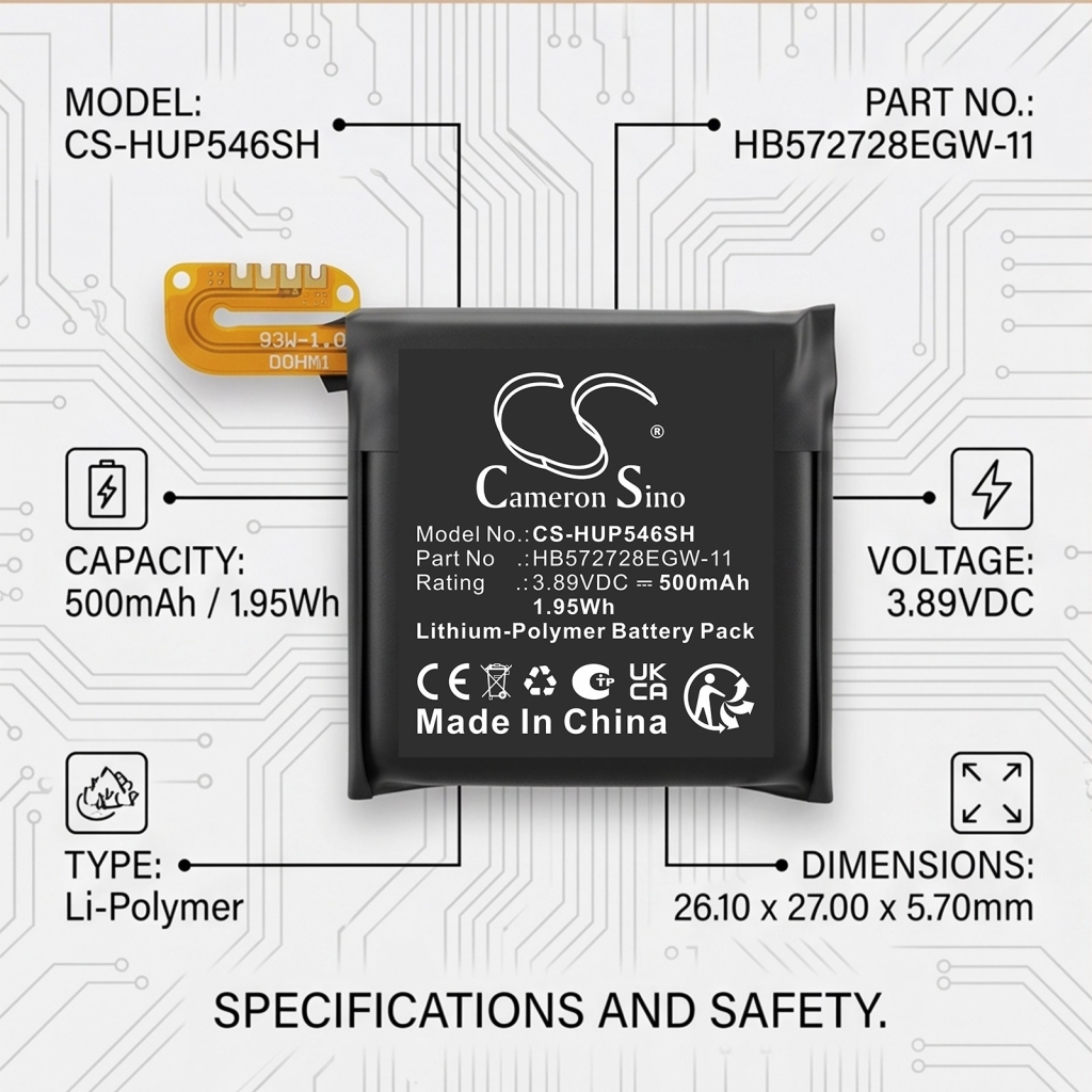 Batteries compatible with Huawei VLI-B19 VLI-B19 CS-HUP546SH