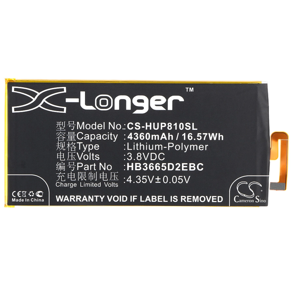 Compatibele batterijvervanging voor Huawei HB3665D2EBC