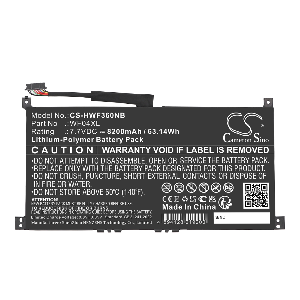 Batterij Vervangt WF04XL