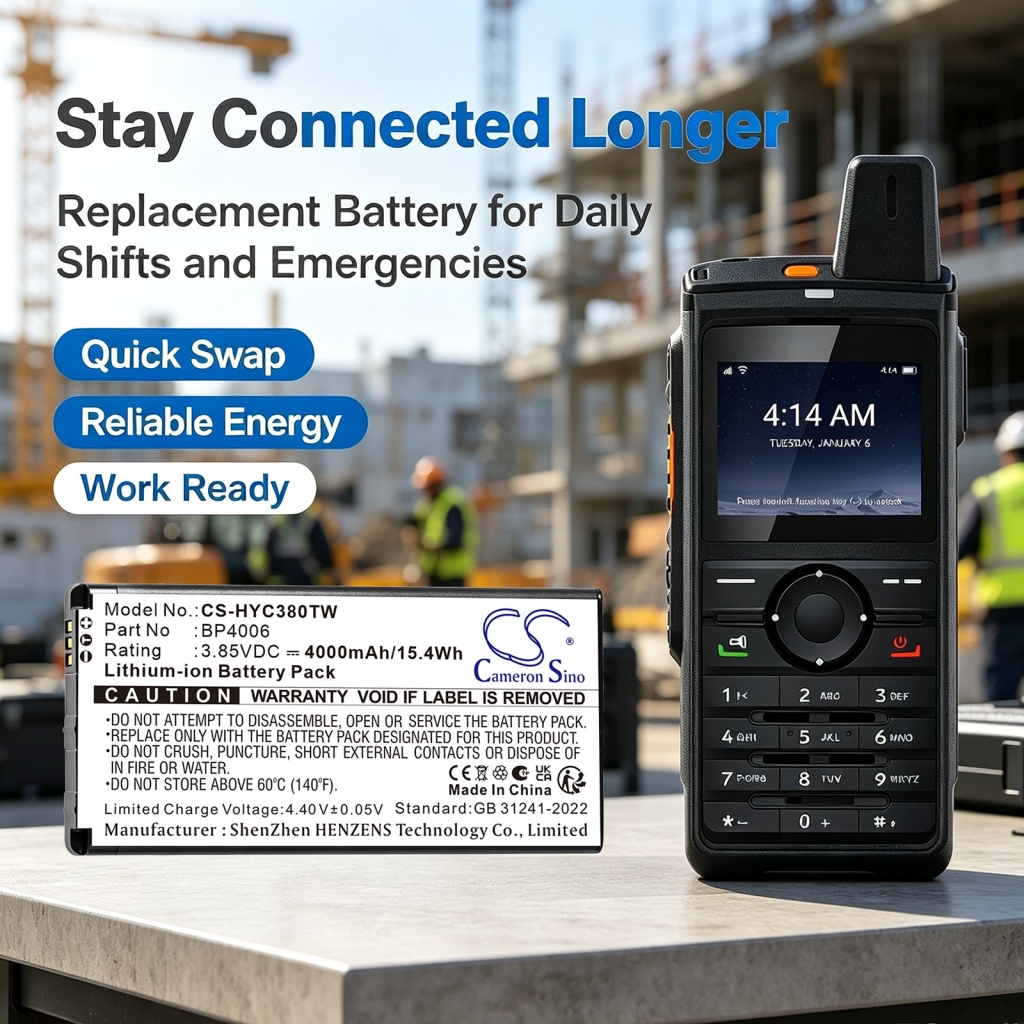Battery compatible with Hytera CS-HYC380TW