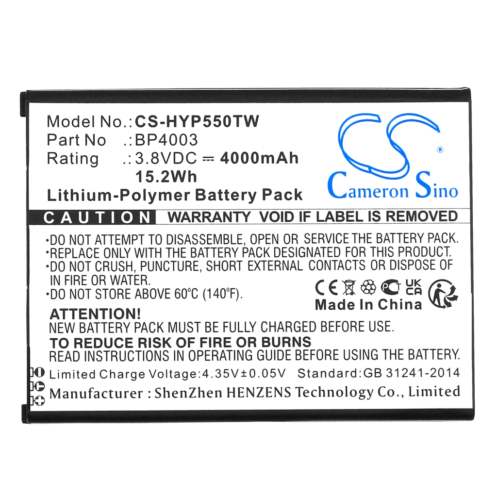 Batterij voor tweerichtingsradio Hytera CS-HYP550TW