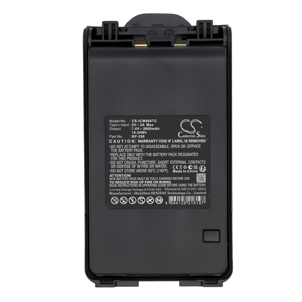 Batterij voor tweerichtingsradio Icom CS-ICM860TC