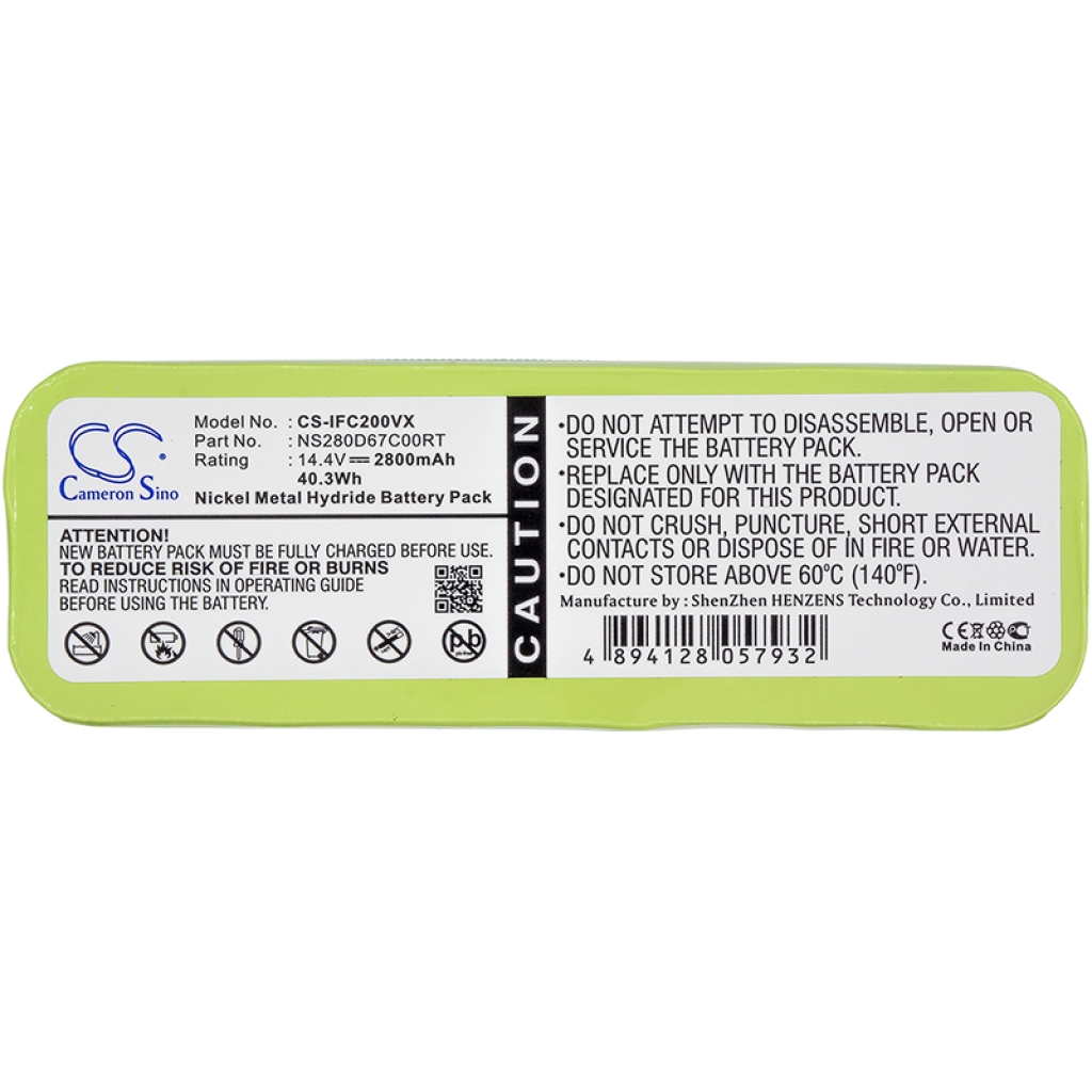 Compatibele batterijvervanging voor Infinuvo NS280D67C00RT