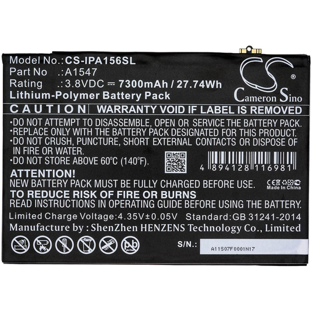 Compatibele batterijvervanging voor Apple A1547