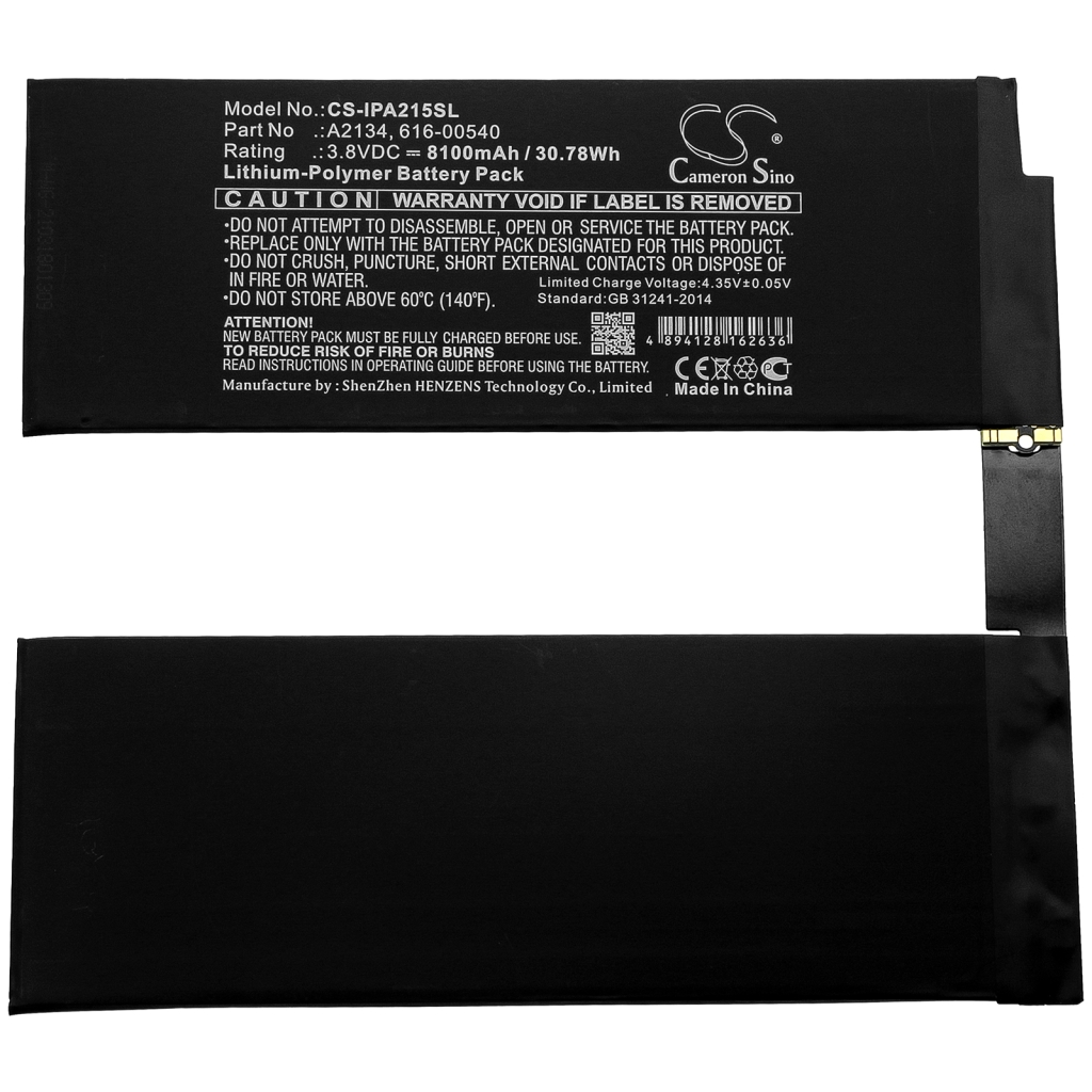 Batterijen Vervangt A2134