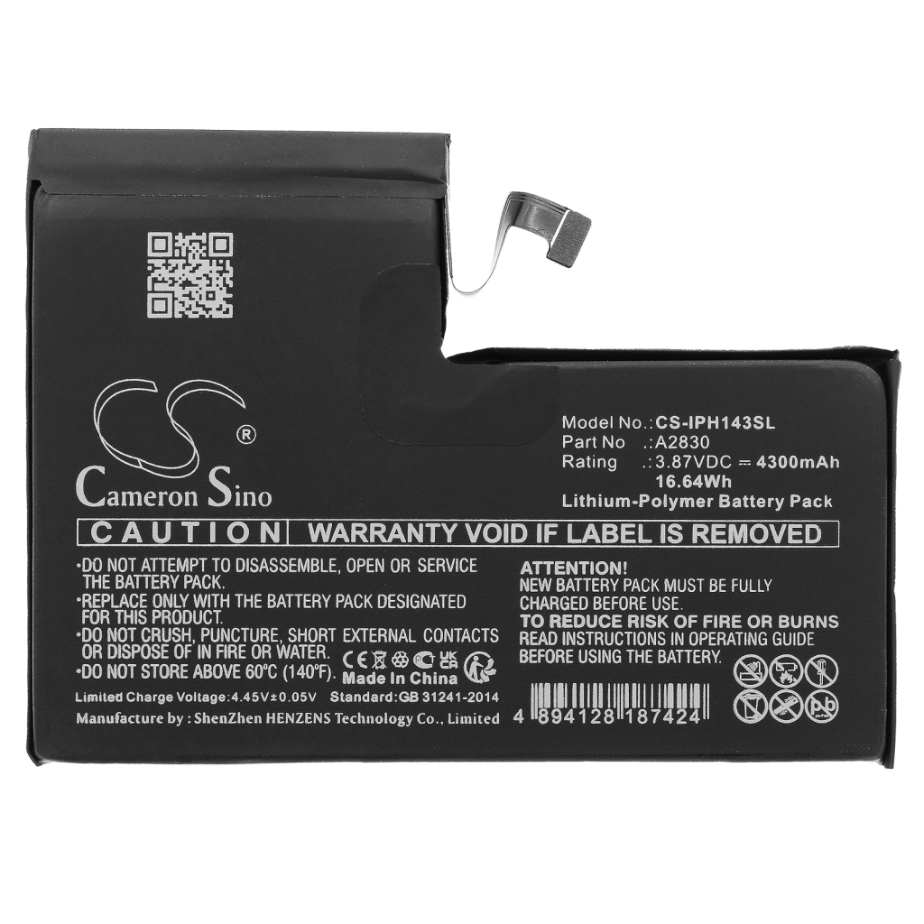 Compatibele batterijvervanging voor Apple A2830