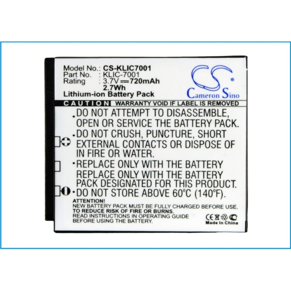 Camera Battery BenQ CS-KLIC7001