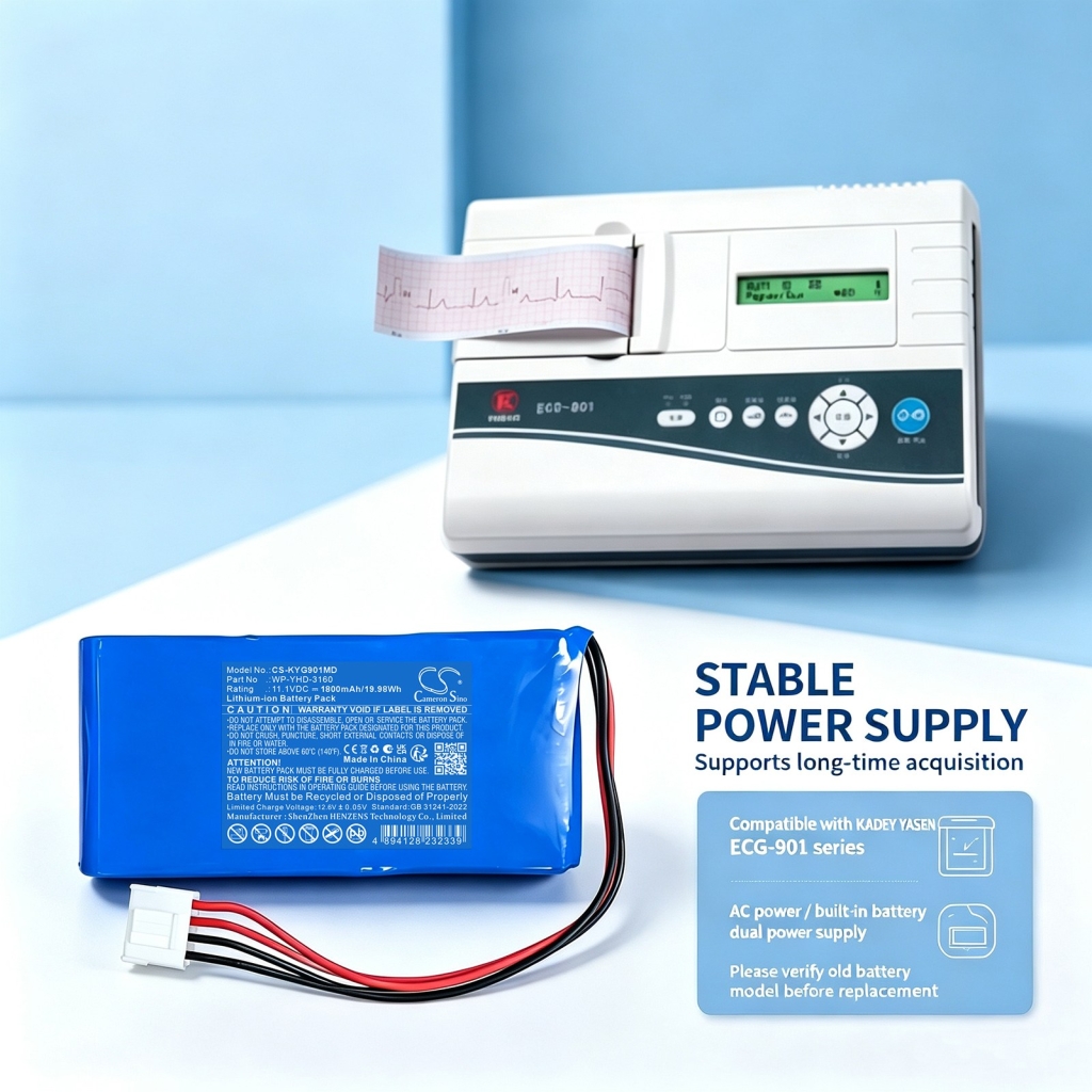 Batterijen compatibel met KADEY YASEN ECG-901 ECG-901 CS-KYG901MD