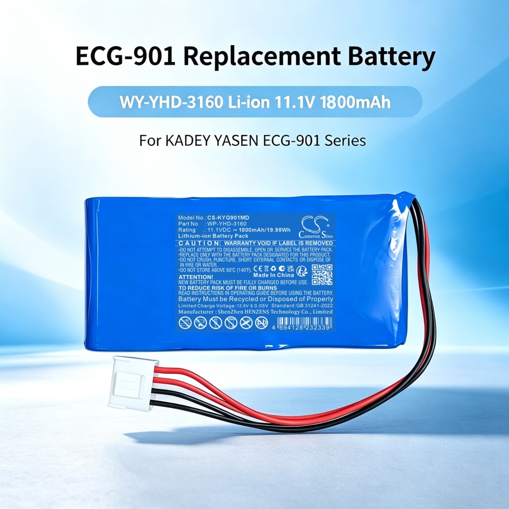 Batterijen compatibel met KADEY YASEN ECG-901 ECG-901 CS-KYG901MD