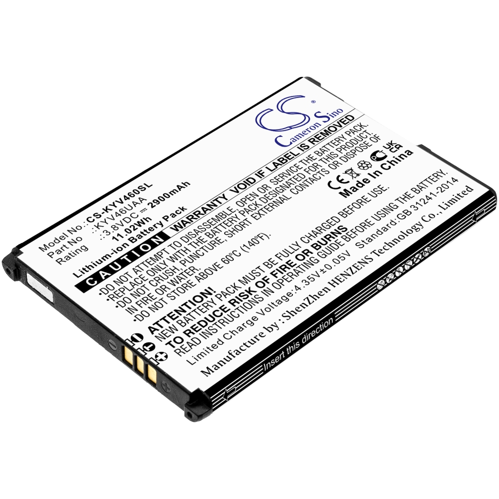 Compatible battery replacement for Kyocera KYV46UAA