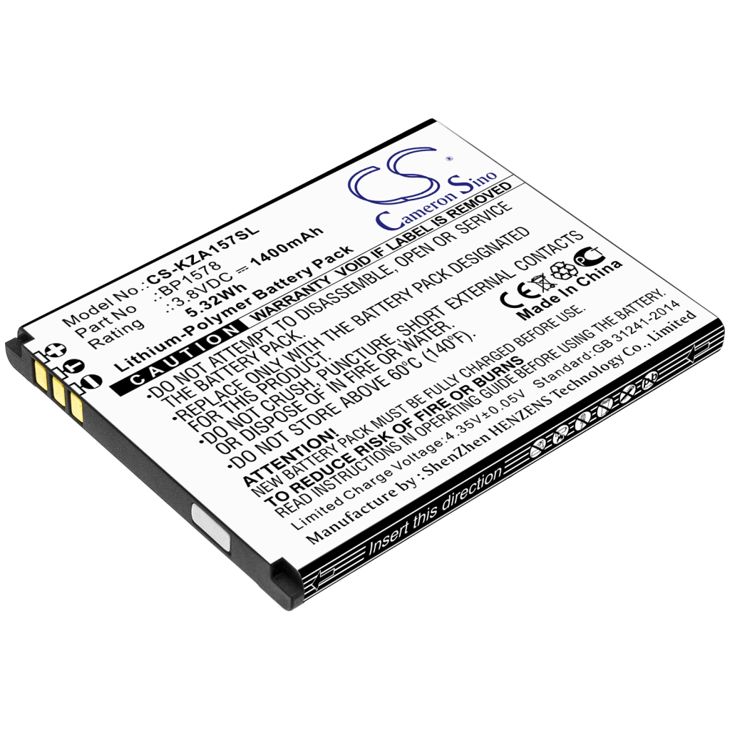 Compatibele batterijvervanging voor Kazuna BP1578
