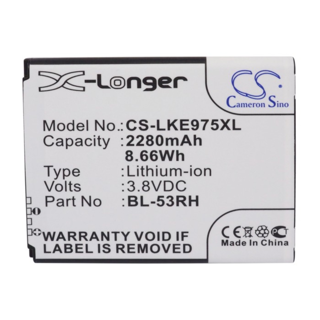 Battery compatible with LG CS-LKE975XL