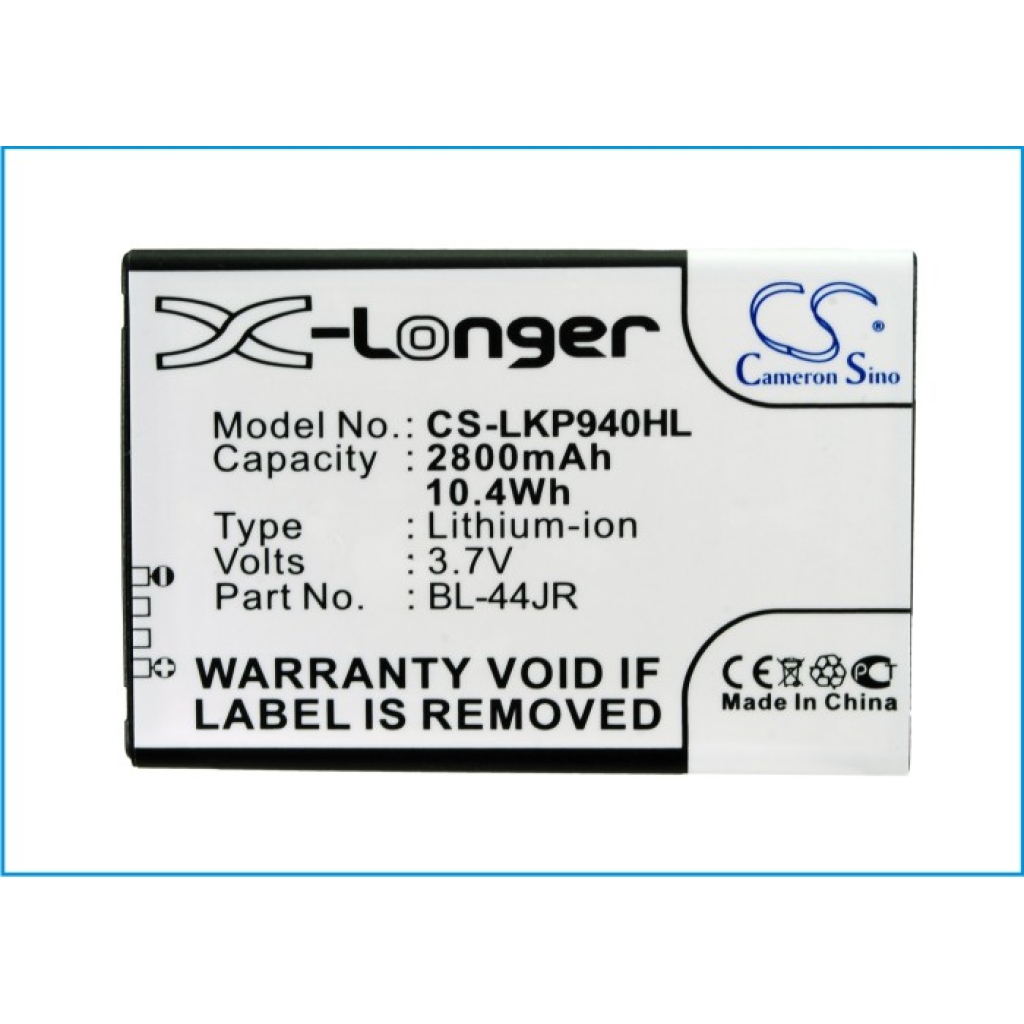 Battery compatible with LG CS-LKP940HL