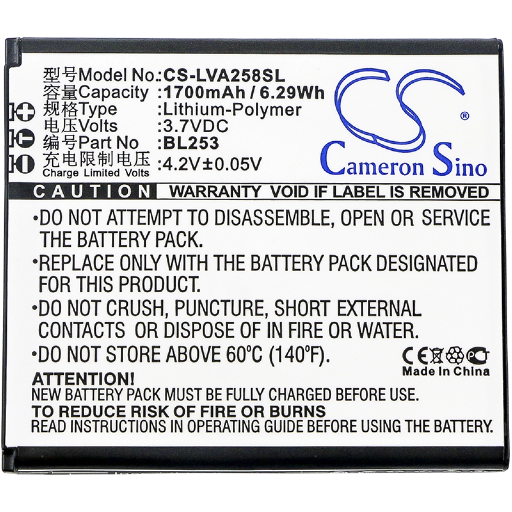 Compatibele batterijvervanging voor Motorola BL253