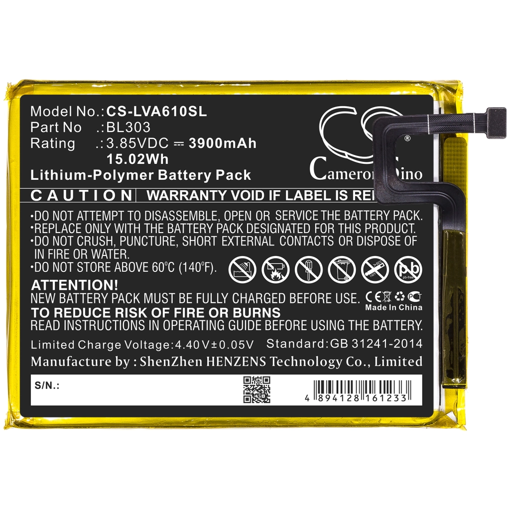 Compatibele batterijvervanging voor LENOVO BL303