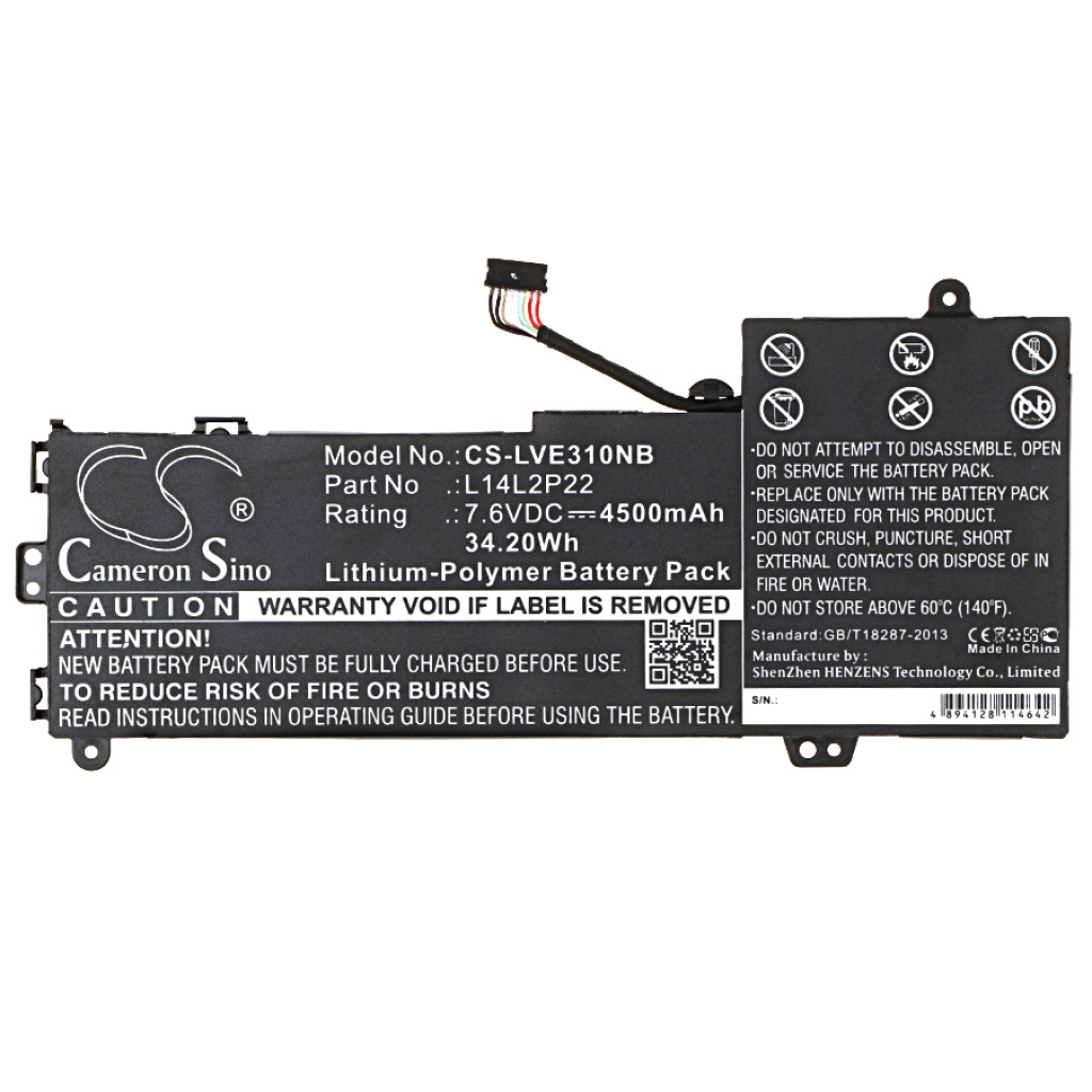 Compatibele batterijvervanging voor LENOVO L14L2P22