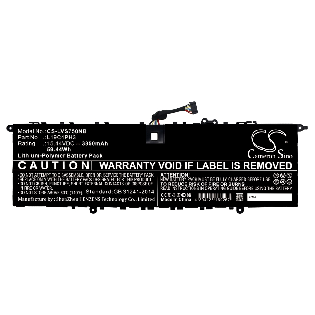 Compatibele batterijvervanging voor LENOVO L19C4PH3