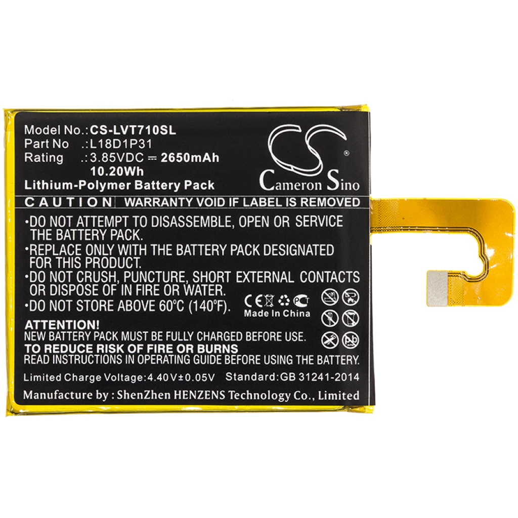 Compatibele batterijvervanging voor LENOVO L18D1P31