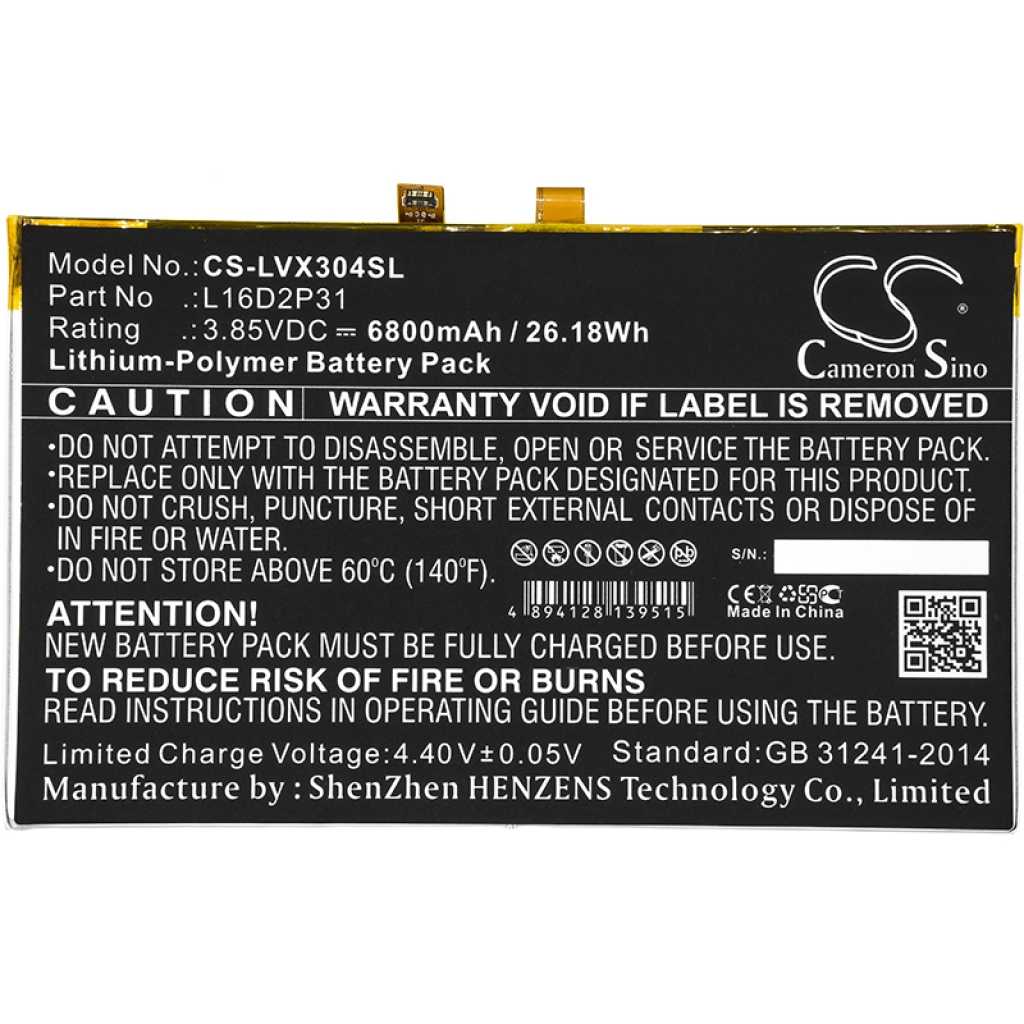 Compatibele batterijvervanging voor LENOVO L16D2P31
