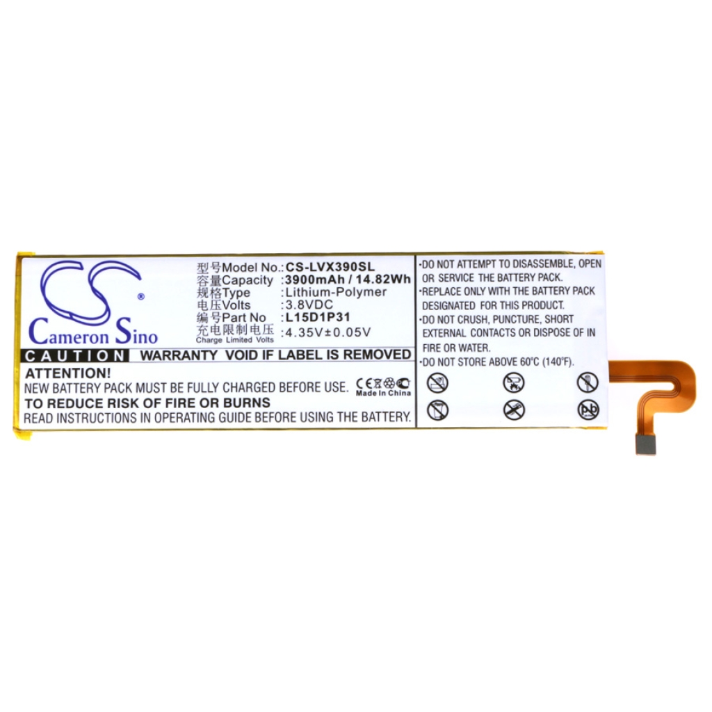 Compatibele batterijvervanging voor LENOVO L15D1P31