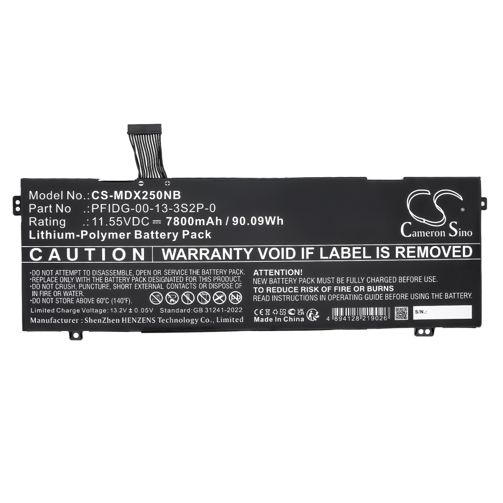 Notebook batterij Maingear CS-MDX250NB