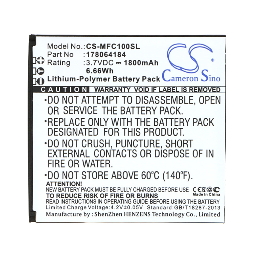 Battery compatible with Mobiwire CS-MFC100SL