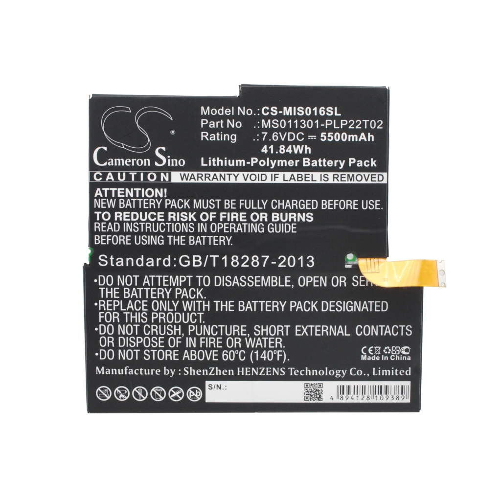 Tablet batterijen Microsoft CS-MIS016SL