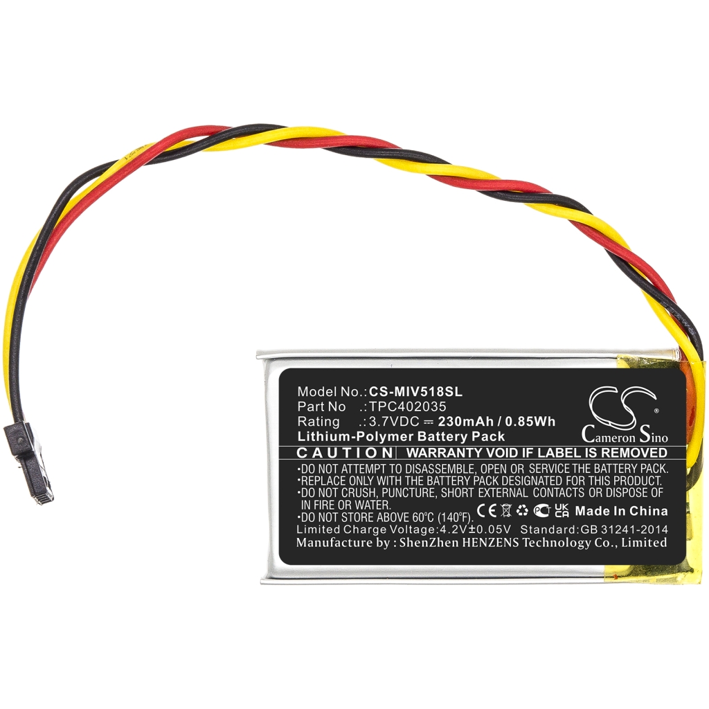 Compatibele batterijvervanging voor Mio TPC402035