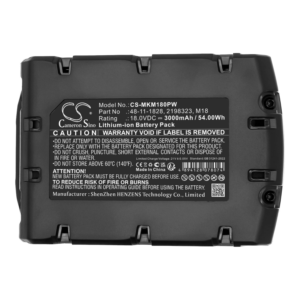 Batterij compatibel met Milwaukee Berner Geberit Novopress Fromm Atlas copco CS-MKM180PW