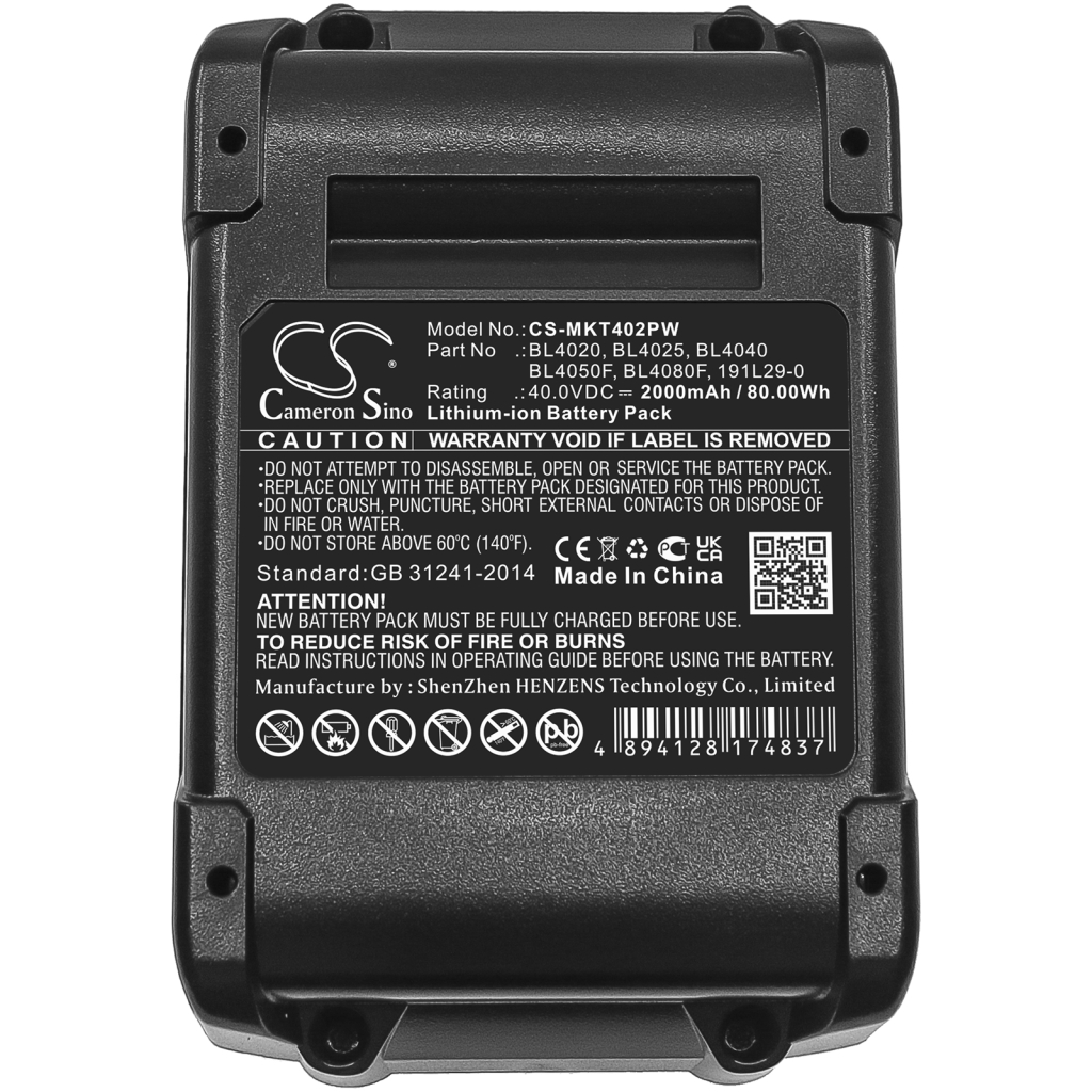 Batterij Vervangt BL4080F