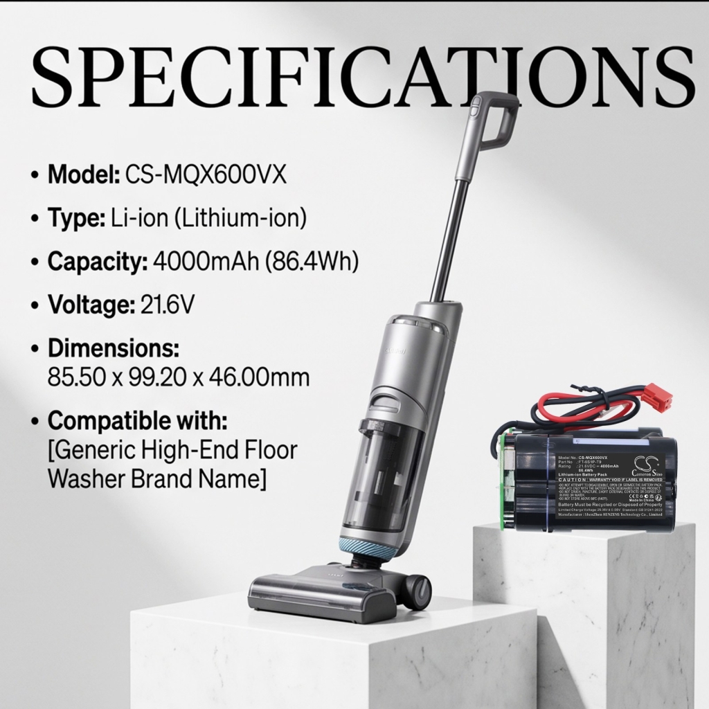 Battery compatible with Miboi CS-MQX600VX