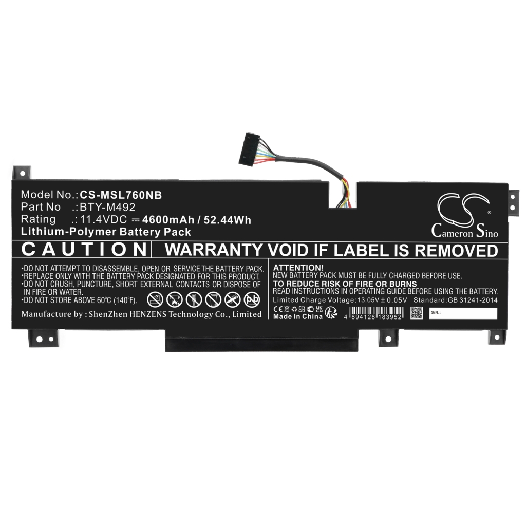 Batterijen Notebook batterij CS-MSL760NB