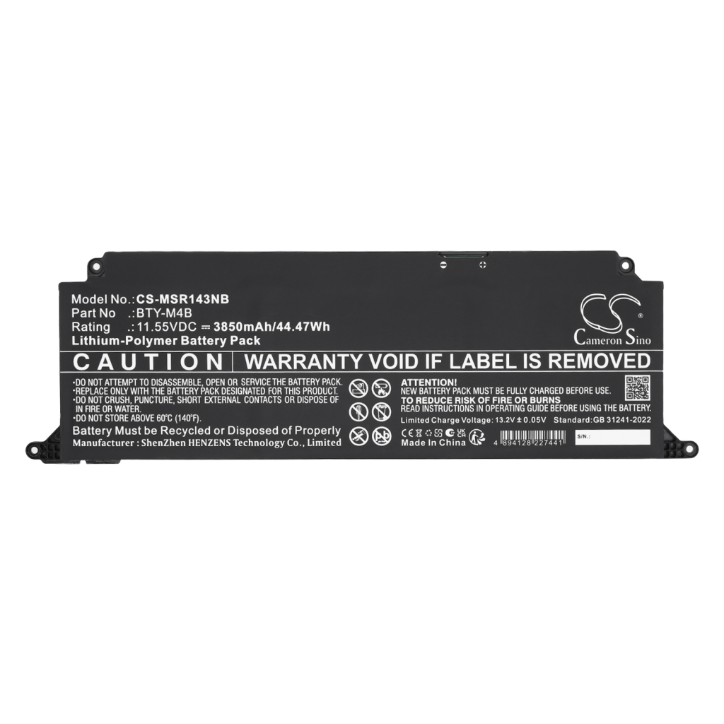 Battery compatible with MSI