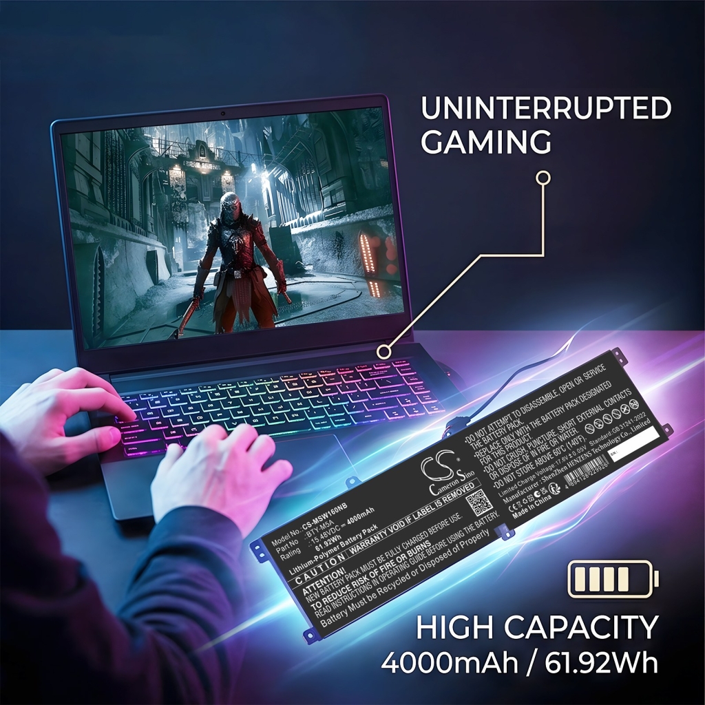 Battery compatible with MSI CS-MSW160NB