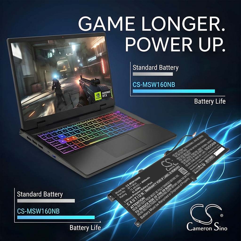 Battery compatible with MSI CS-MSW160NB