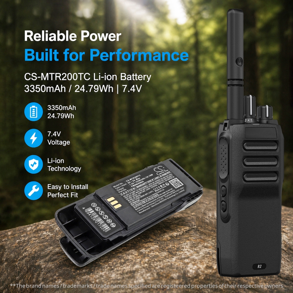 CS-MTR200TC battery with Motorola-type handheld radio