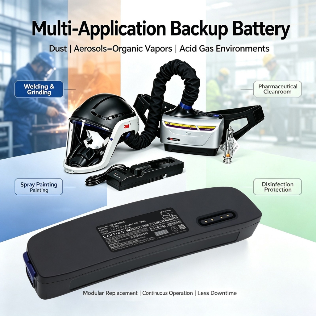 Batteries compatible with 3M TR-600 Powered Air Purifying Respirator CS-MTR600SL