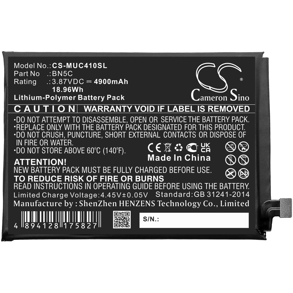 Compatible battery replacement for Poco BN5C