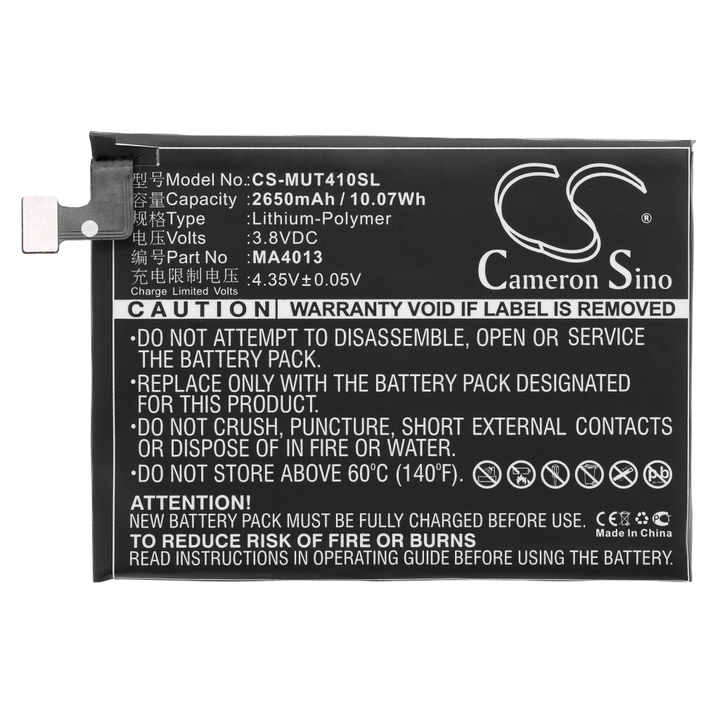 Compatibele batterijvervanging voor Meitu MA4013