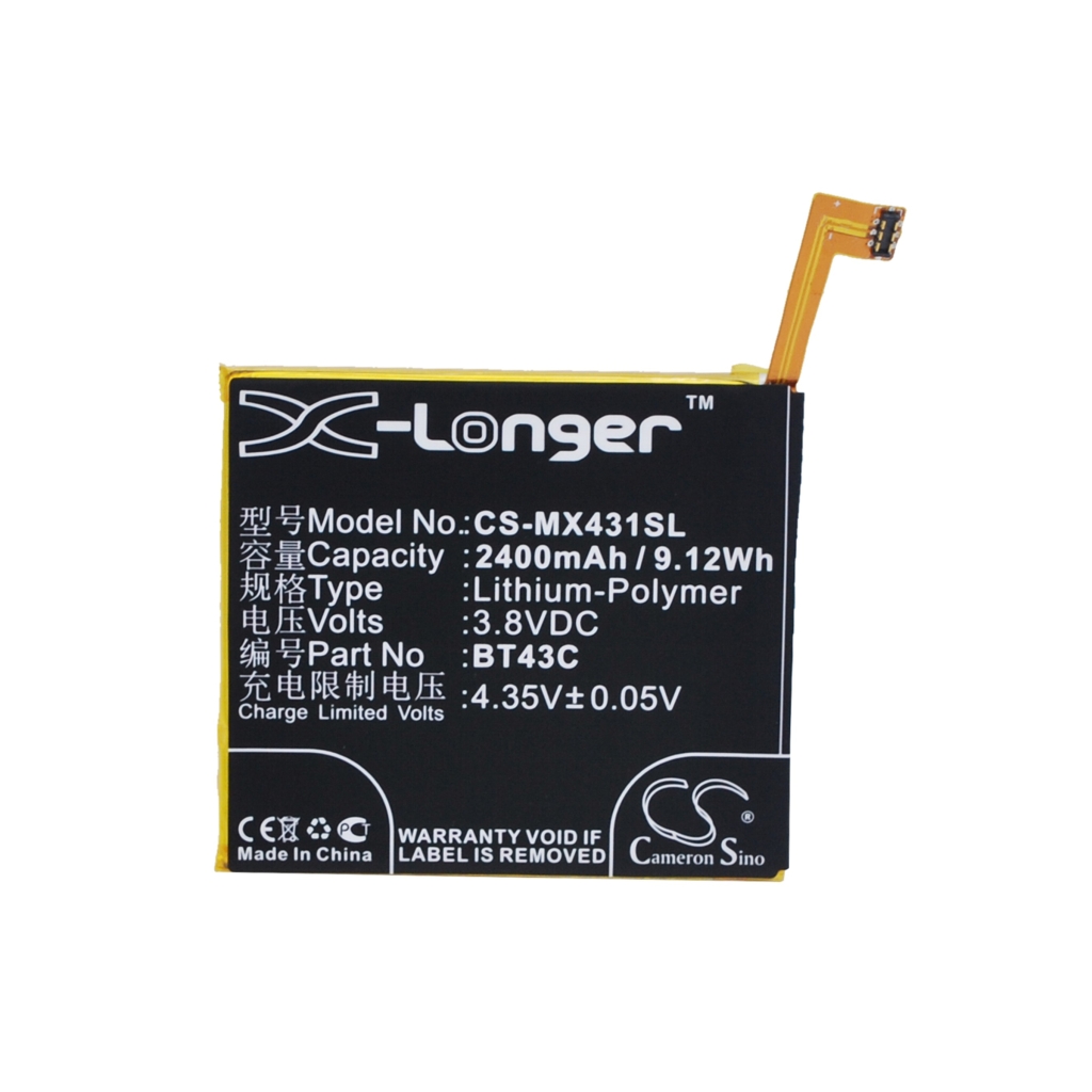 Compatibele batterijvervanging voor MeiZu BT43C