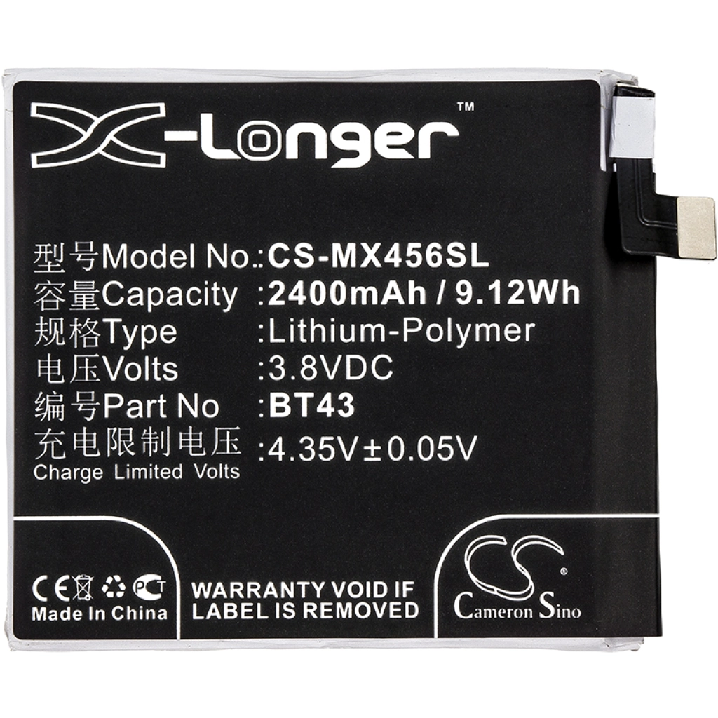Compatibele batterijvervanging voor MeiZu BT43