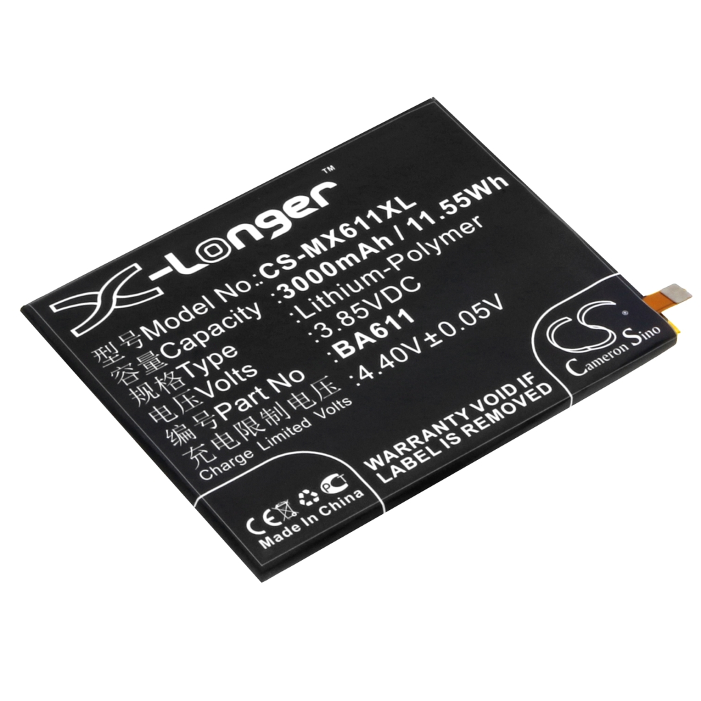 Compatibele batterijvervanging voor MeiZu BA611