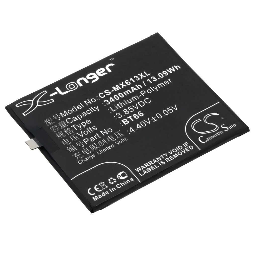 Compatible battery replacement for MeiZu BT66