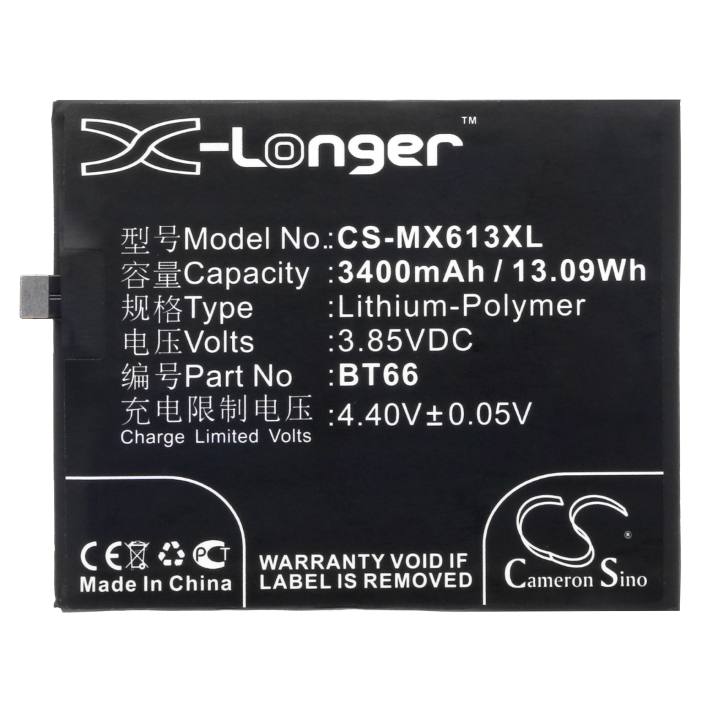 Compatibele batterijvervanging voor MeiZu BT66