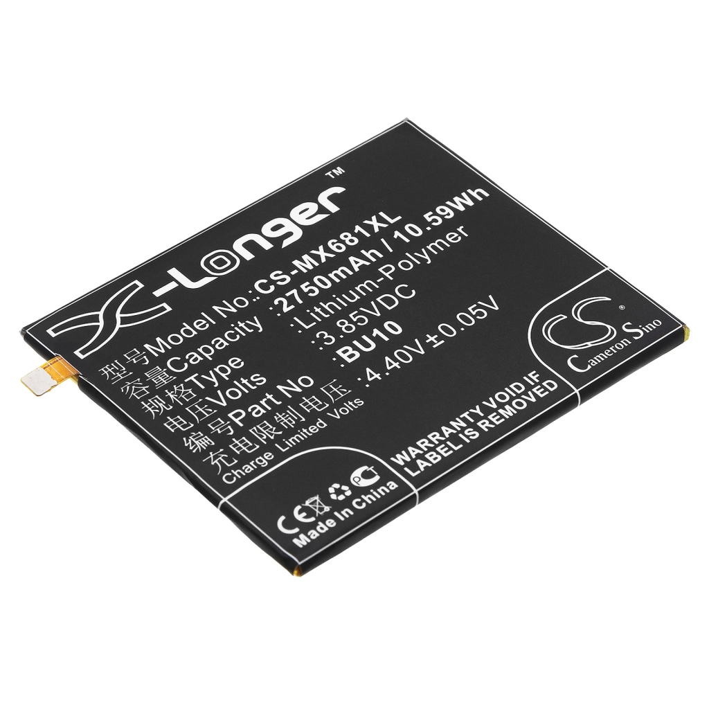 Compatibele batterijvervanging voor MeiZu BU10