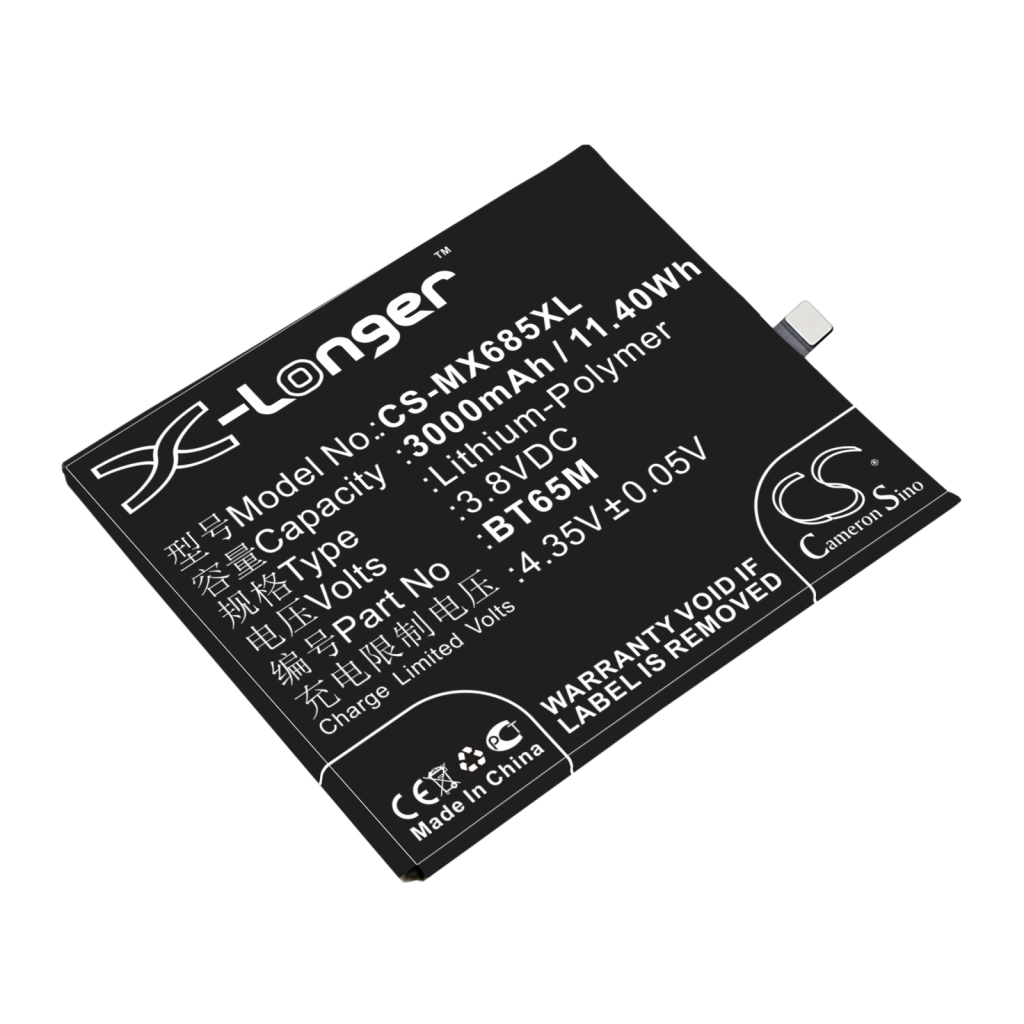 Compatibele batterijvervanging voor MeiZu BT65M