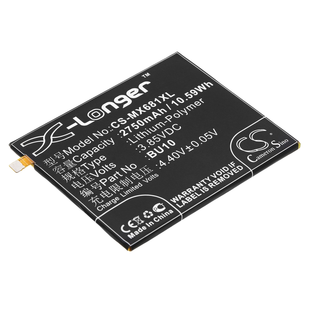 Compatible battery replacement for MeiZu BU10